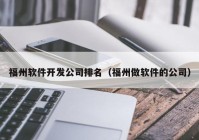 福州软件开发公司排名（福州做软件的公司）