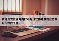 软件开发就业方向好不好（软件开发就业方向好不好找工作）