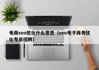 电商seo优化什么意思（seo电子商务优化专员招聘）