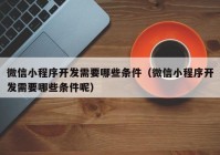 微信小程序开发需要哪些条件（微信小程序开发需要哪些条件呢）